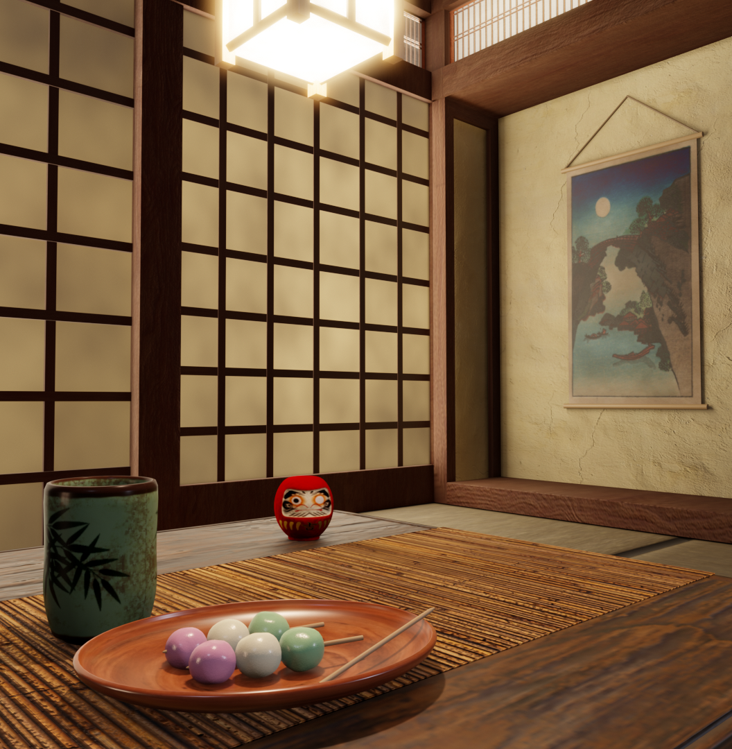 Blender render Japanese Room