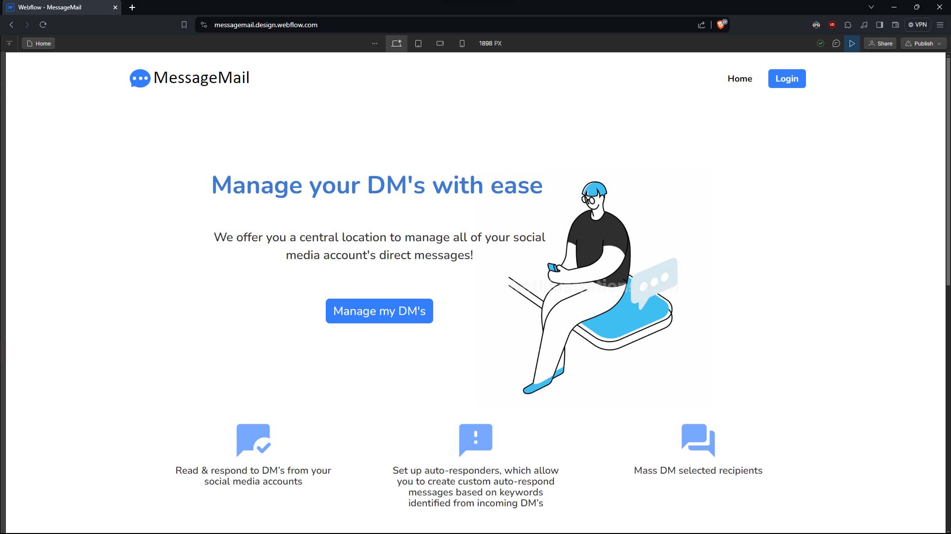Message Mail App in Webflow