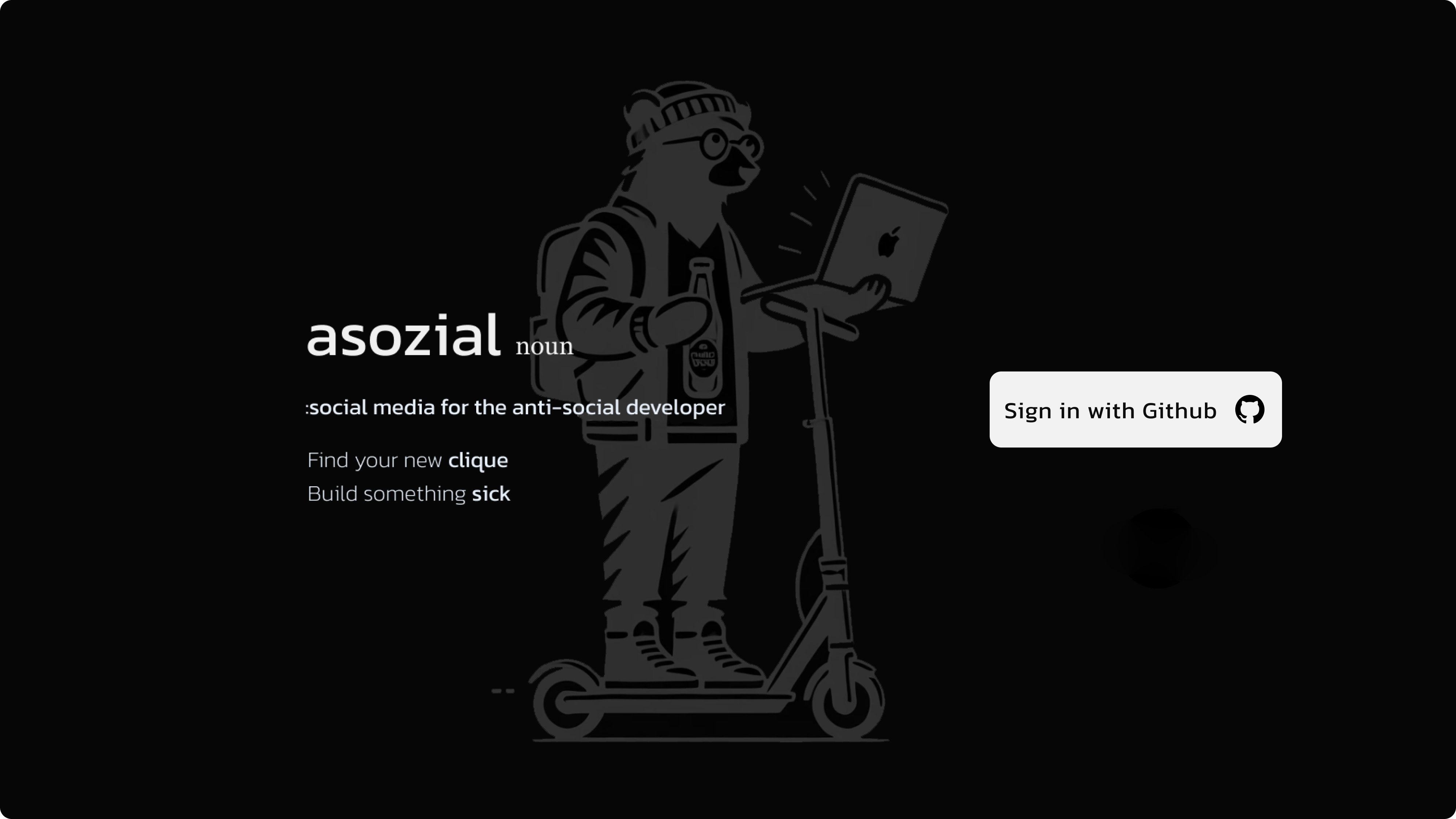 asozial landing page
