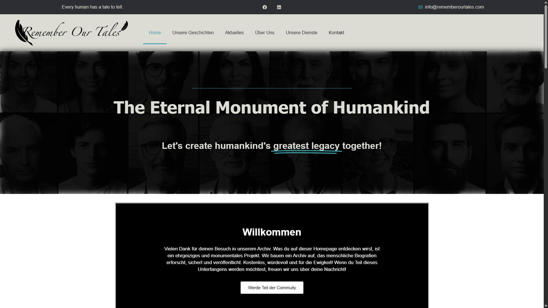 old Remember Our Tales home page